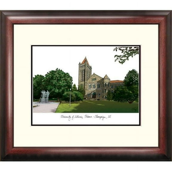 Campusimages IL976LR University of Illinois Urbana-Champaign Legacy Alumnus Framed Lithograph