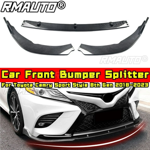 Camry Front Bumper Lip Splitter Matte Black Sport Style Bumper Diffuser Cover For Toyota Camry 8th Gen 2018-2023 Car Accessories