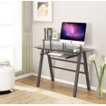 Camryn Gray Metal & Glass Top Home & Office Computer Workstation Desk