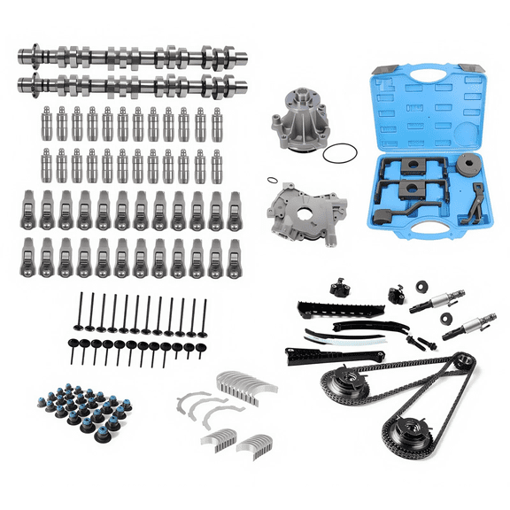 Camshaft Lifters Rocker Arms Timing chain Kit Oil & Water Pump Bearings For Ford F-150 Lincoln 5.4L