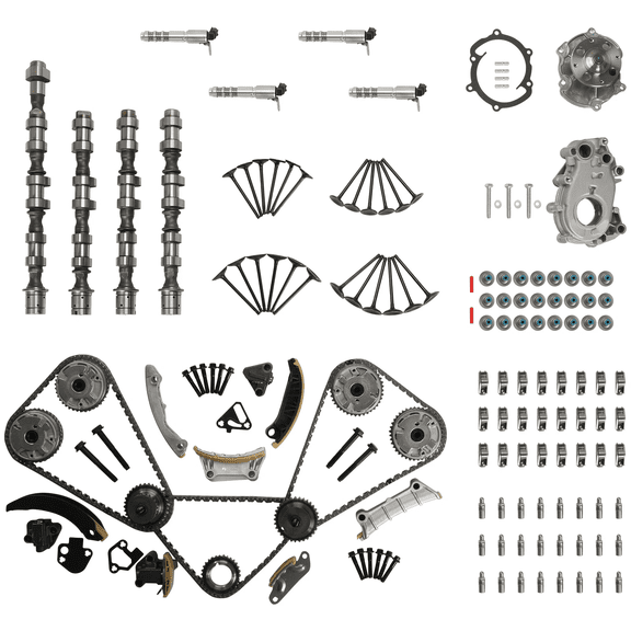 Camshaft Oil Water Pump Timing Chain Kit Solenoid Valve For 2007-2019 GMC Chevy Cadillac Buick 3.0L