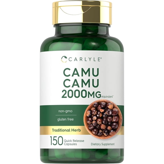 Camu Camu 2000mg | 150 Capsules | with Vitamin C for Men and Women | by Carlyle