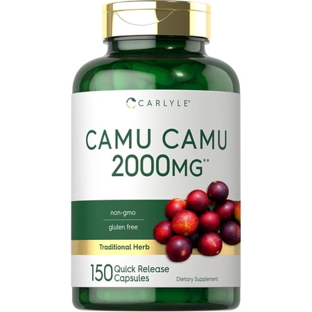 Camu Camu 2000mg | 150 Capsules | with Vitamin C for Men and Women | by Carlyle