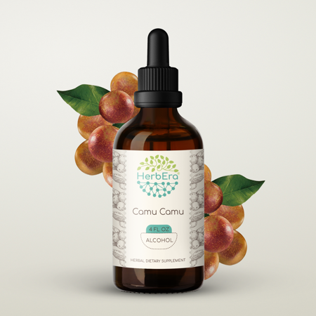 Camu Camu Alcohol Herbal Extract Tincture, Super-Concentrated Organic Camu Camu (Myrciaria dubia) Dried Fruit 4 oz