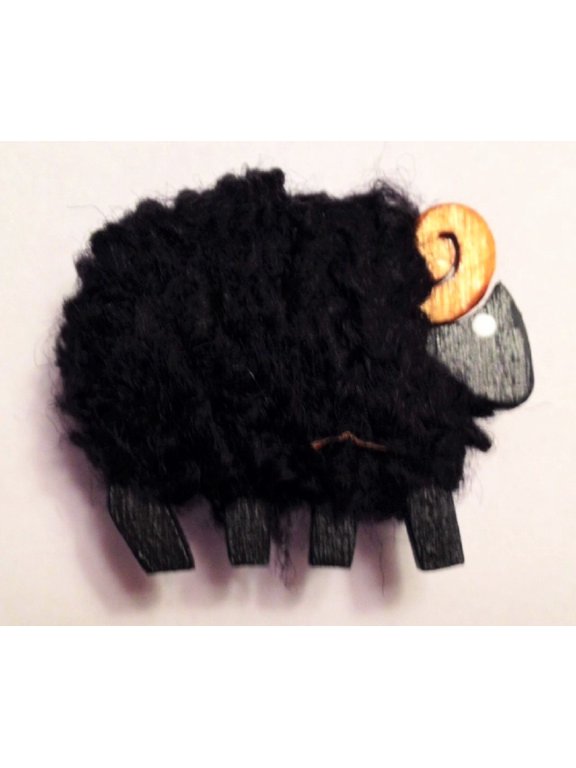 Camus Handmade Black Ram Needle Minder for Cross Stitch and Needlepoint