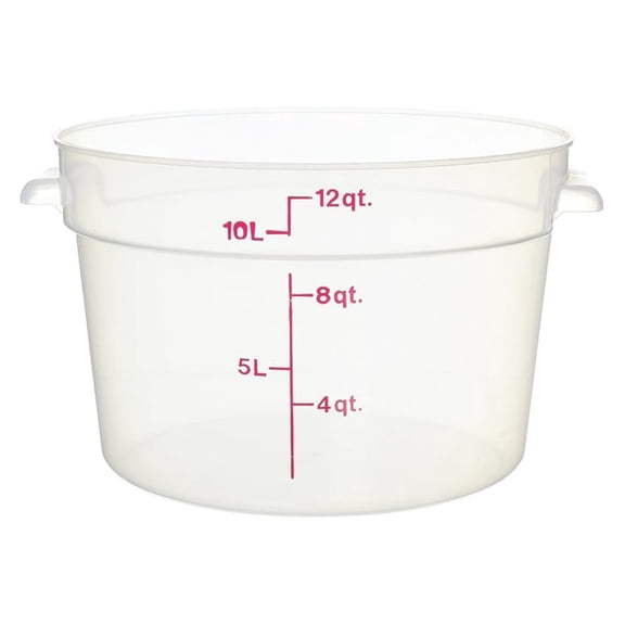 Camware Translucent Food Storage Containers, 12 Quart Round Plastic Containers with Lids; Stackable Kitchen Organization for Pantry, Fridge, Restaurant; BPA Free