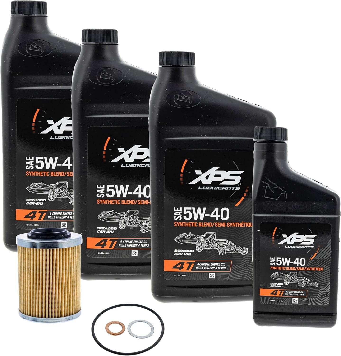 CanAm OffRoad 4T 5W40 Synthetic Blend Oil Change Kit for Rotax 450