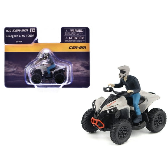 Can-Am Renegade X XC 1000R ATV Chalk Gray with Driver Figure 1/32 Diecast Model by BRP Models