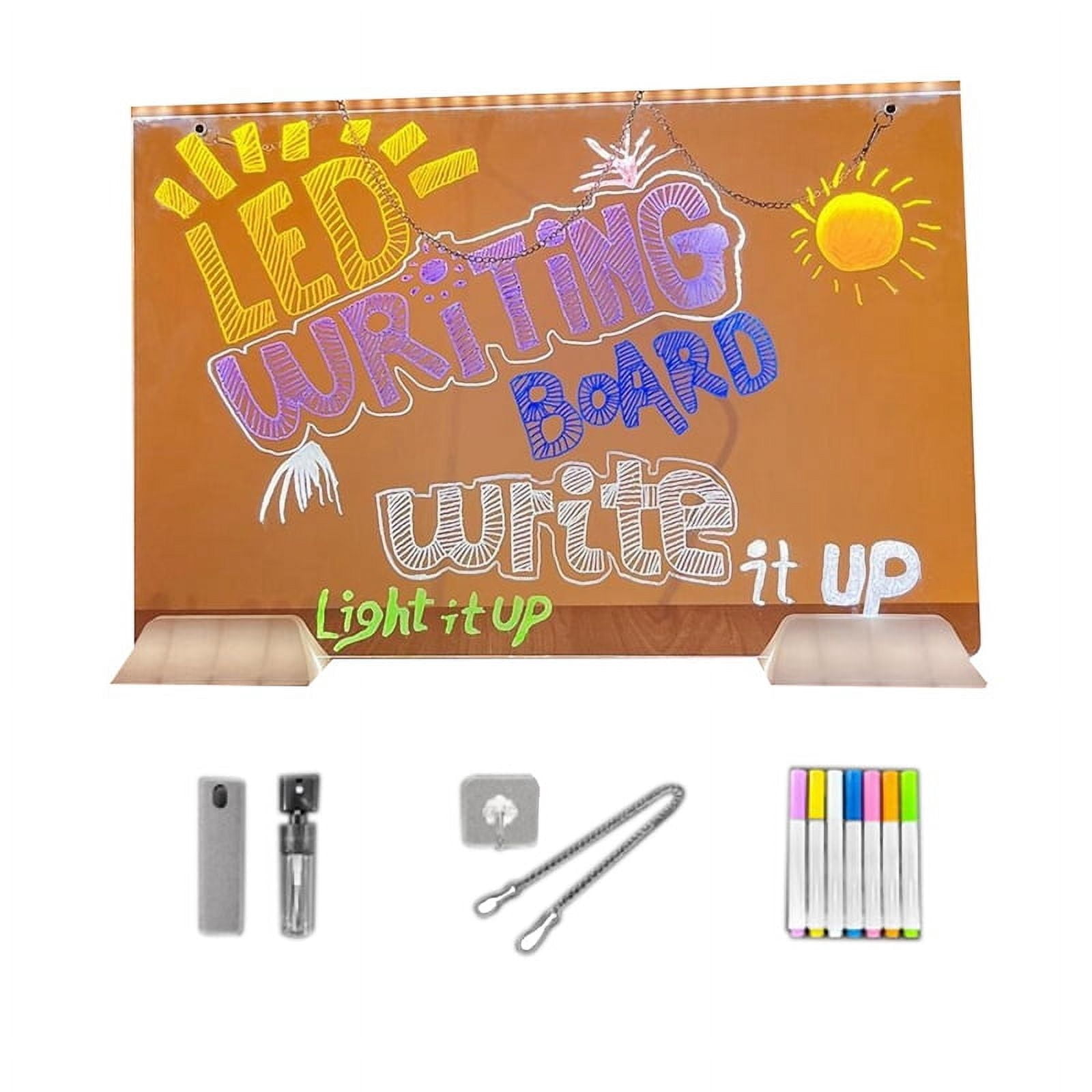 Can Be Hung Colorful 7Colors LED Dry-Erase Note Board Acrylic Message ...