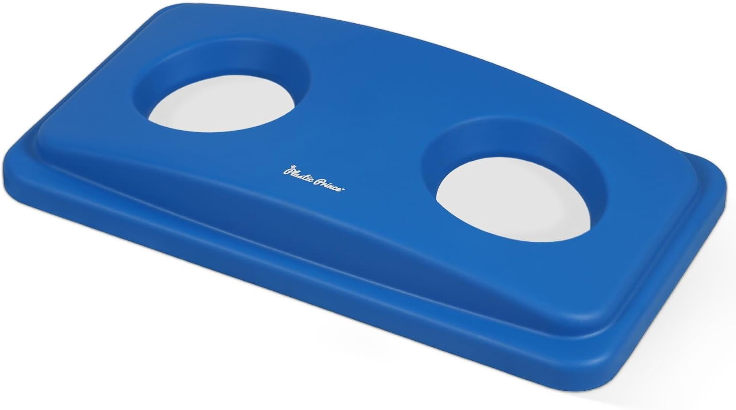 Can Bottle Recycling Trash Can Lid with Holes, 23 Gallon Commercial Slim Jim trash Can Lid Top, Plastic Blue Waste Garbage Can Lid, Outdoor Recycling Bin Lid