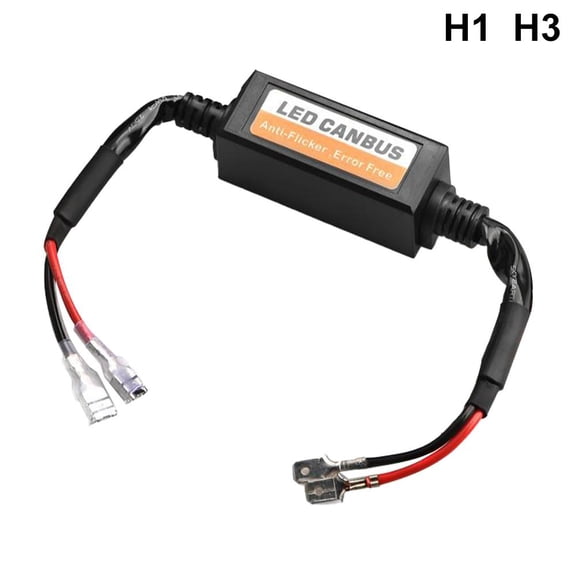 Can-Bus LED Decoder for H1 H4 H7 9005 9006 9012 Bulbs, 9V-36V, 30cm Length