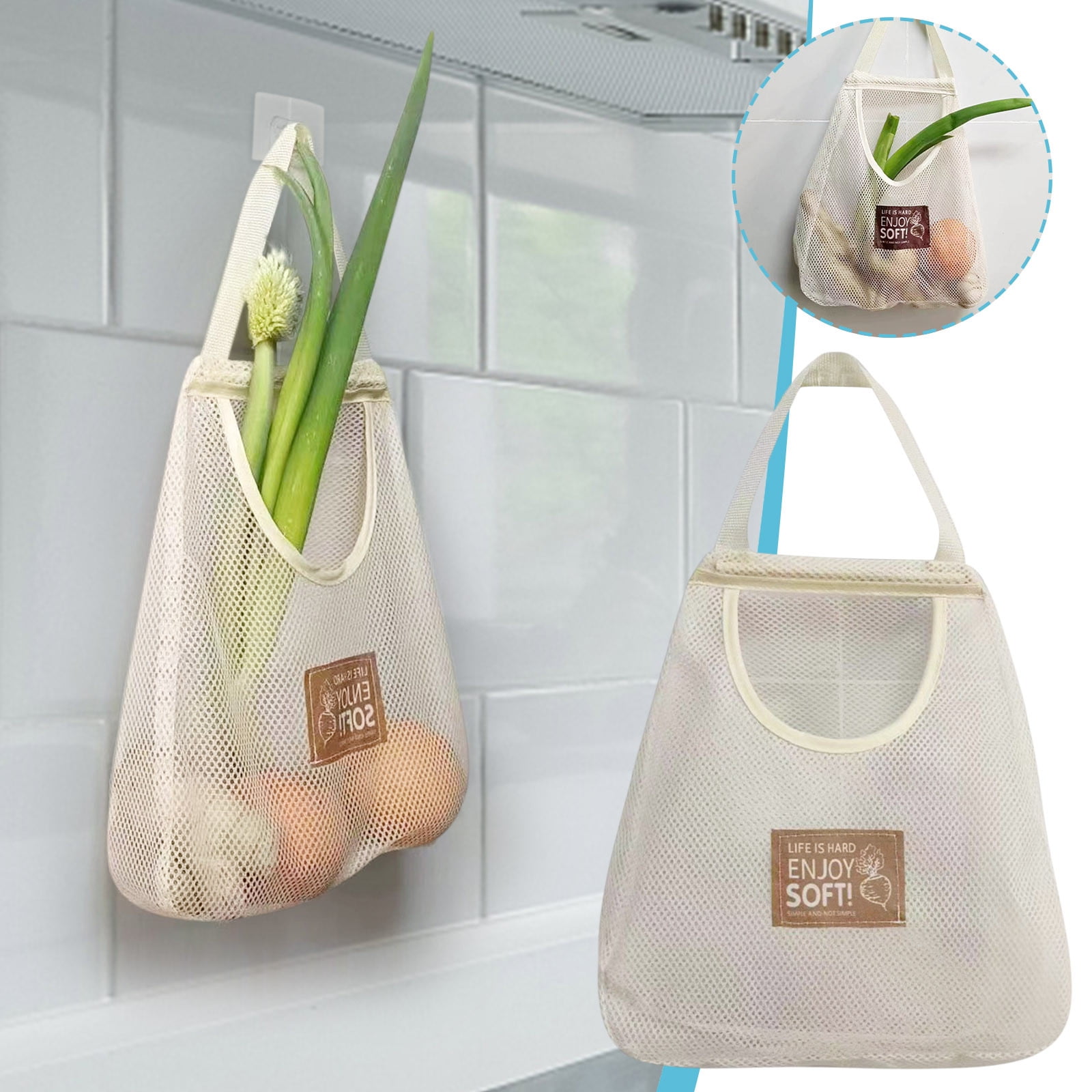 Can Carry Fruit And Vegetable Net Bag Wall Hanging Household Storage