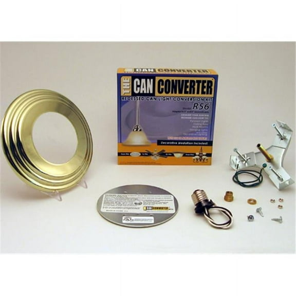 Can Converter R56-RMB-PBR 5 in. & 6 in. Recessed Can Light Converter Kit with Polished Brass Medallion