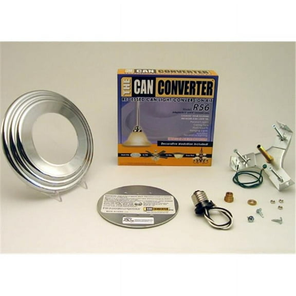 Can Converter R56-RMB-CHR 5 in. & 6 in. Recessed Can Light Converter Kit with Polished Chrome Medallion