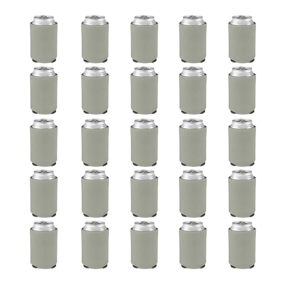 Can Coolers - 25 pack - 4mm Collapsible Beer Holders To Keep Your Beer Cold - Insulated Cans Holder - Grey