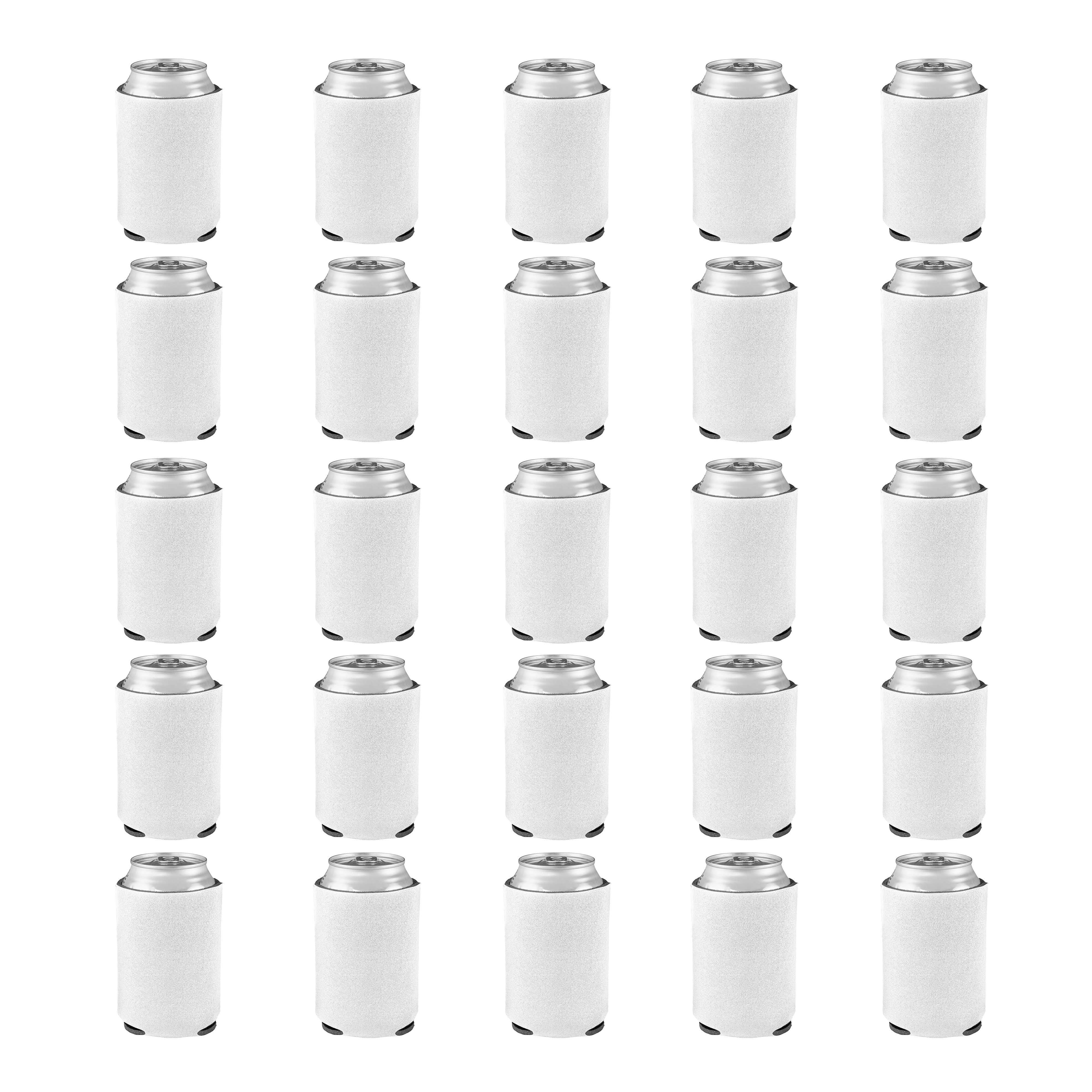 Can Coolers - 25 pack - 4mm Collapsible Beer Holders To Keep Your Beer Cold - Insulated Cans Holder - White