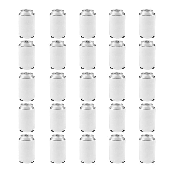 Can Coolers - 25 pack - 4mm Collapsible Beer Holders To Keep Your Beer Cold - Insulated Cans Holder - White