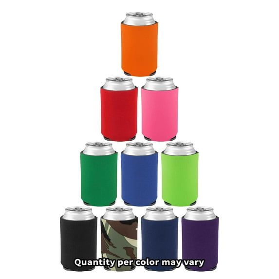 Can Coolers - Set of 50 - Assorted Premium Collapsible Cooler Cans And Bottles Holder - Beer Drink Insulator Sleeve - Assorted (Colors May Vary)