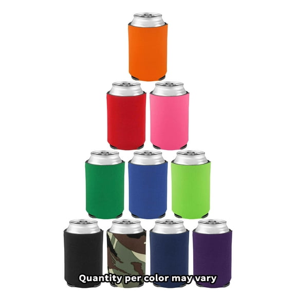 Can Coolers - Set of 50 - Assorted Premium Collapsible Cooler Cans And Bottles Holder - Beer Drink Insulator Sleeve - Assorted (Colors May Vary)