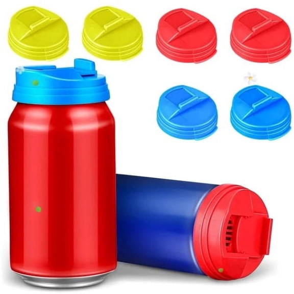 Can Covers, Leak Proof Soda Can Caps, Reusable Beverage Can Lids with Side Sealing Technology, Beer Can Lids for Splash Proof and Fresh Keeping, Plastic Jar Toppers for Cans and Bottles