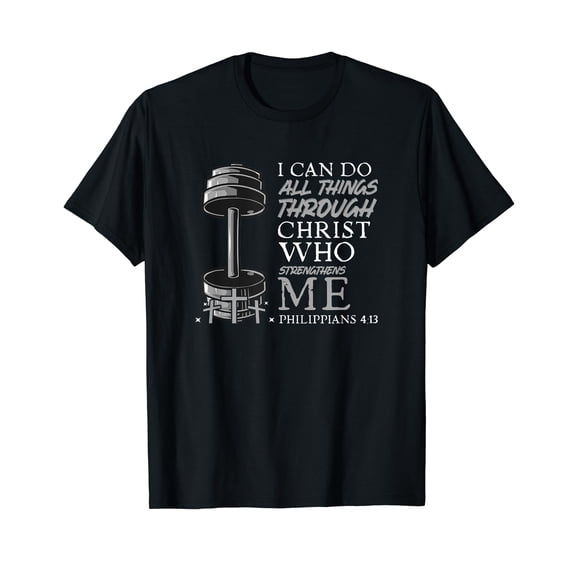 Can Do All Things Weightlifter Christian Gym Bible Verse T-Shirt