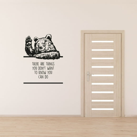 Can Do Bear Bears Motivation Quote Animal Animals Life Quotes Wall Sticker Art Decal for Girls Boys Room Bedroom Nursery House Fun Home Decors Stickers Wall Arts Vinyl Decoration Size (30x22 inch)