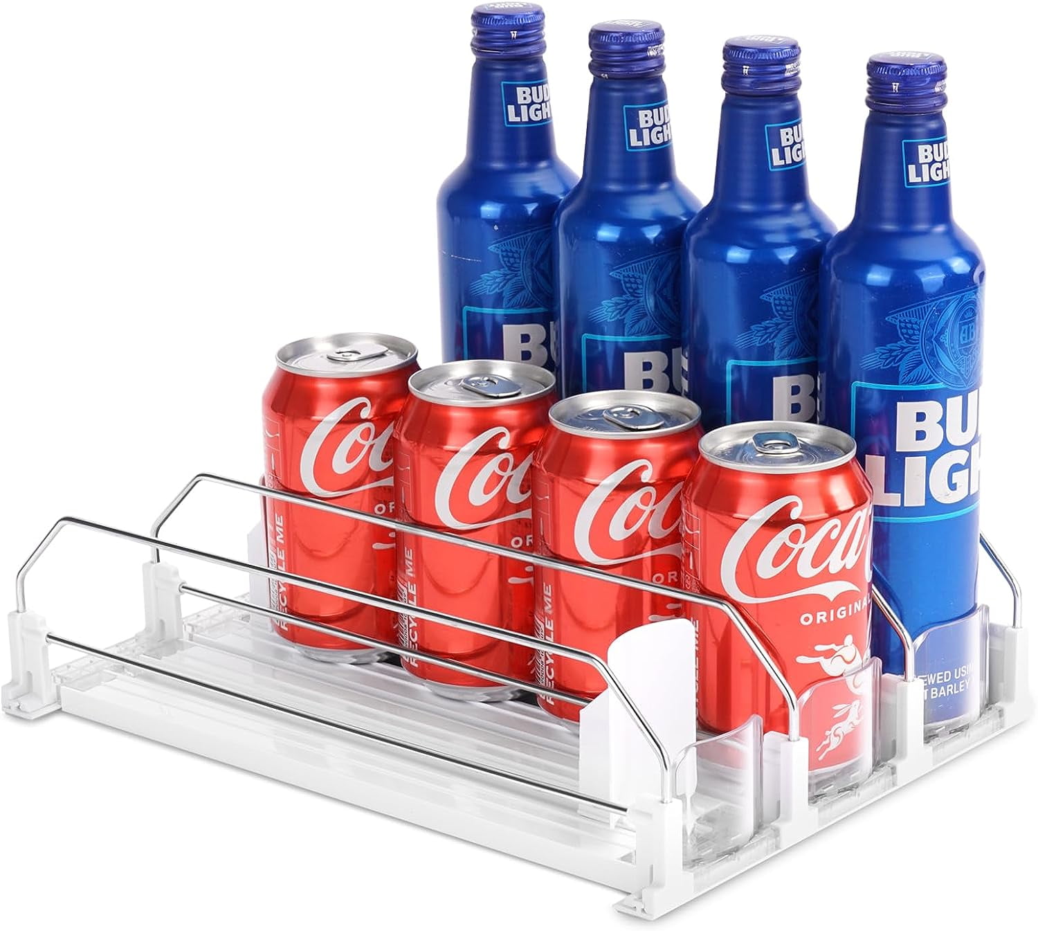 Drink Organizer for Fridge, Baraiser Self-Pushing Soda Can Dispenser for  Refrigerator, Width Adjustable Drink Storage for Pantry, Automatic Drink  Dispenser(4 Rows, White) - Yahoo Shopping