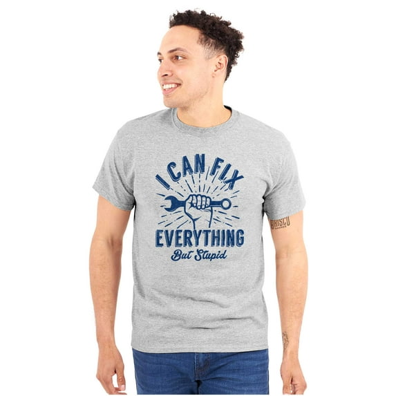 Can Fix Everything Mechanic Humor Plus Size Crewneck Graphic Tee Shirt Brisco Brands 4X