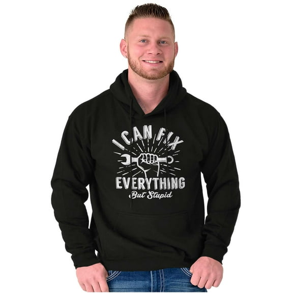 Can Fix Everything Mechanic Humor Unisex Plus Fleece Graphic Hoodie Brisco Brands 2X