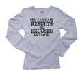 thumbnail image 1 of Can Have Results or Excuses - Not Both - Workout Love Women's Long Sleeve Grey T-Shirt, 1 of 2