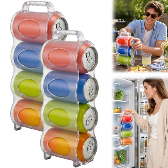Can Holder for Cooler, Portable Soda Can Organizer for Cooler with Handle, Space Saving Refrigerator Rotation Beverage Rack for Cooler Refrigerator Pantry Cabinet Outdoor Picnic