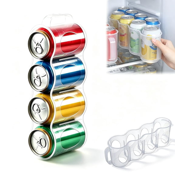 Can Holder for Cooler, Portable Soda Can Organizer for Cooler with Handle, Space-Saving Rotating Beverage Rack for Fridge, Pantry and Counters, Easy-Access Soda and Beer Cans Organizer