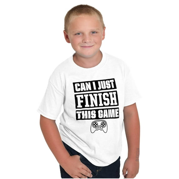 Can I Just Finish This Game Crewneck T Shirts Boy Girl Teen Brisco Brands S