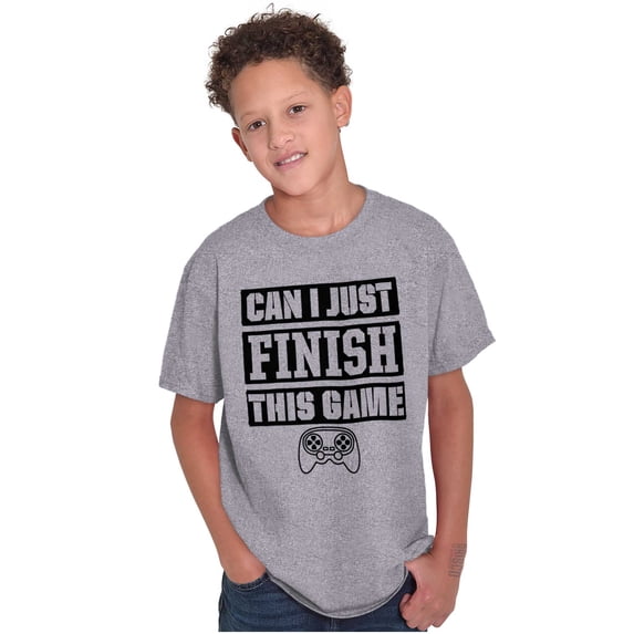 Can I Just Finish This Game Crewneck T Shirts Boy Girl Teen Brisco Brands S