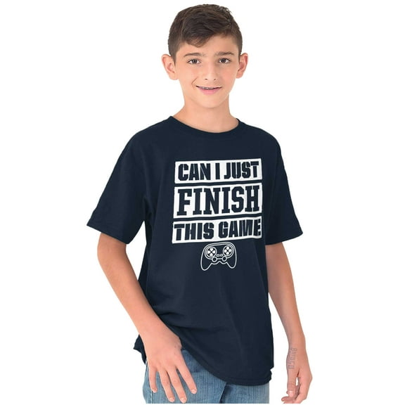 Can I Just Finish This Game Crewneck T Shirts Boy Girl Teen Brisco Brands XS