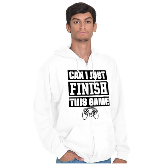 Can I Just Finish This Game Unisex Fleece Graphic Zip Up Hoodie Brisco Brands 2X
