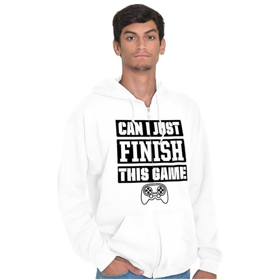 Can I Just Finish This Game Unisex Fleece Graphic Zip Up Hoodie Brisco Brands 4X