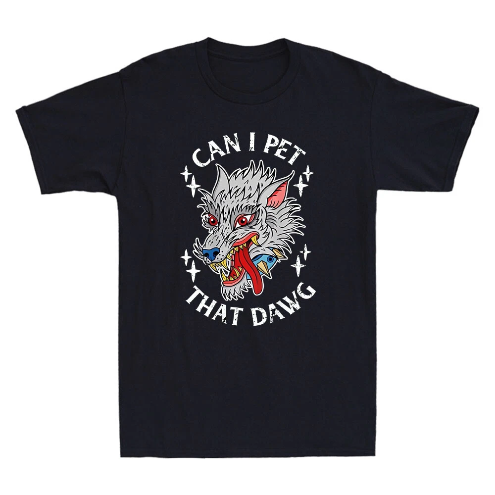 Can I Pet That Dawg Can I Pet That Dog Funny Wolf Tattoo Meme Retro