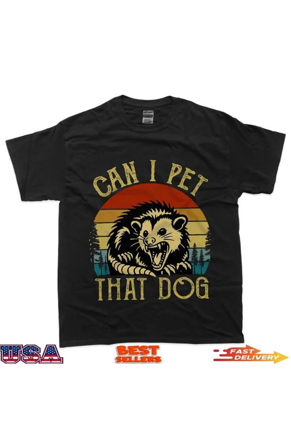 Can I Pet That Dog Meme Retro Funny Animal Lover Unisex T-Shirt up to size 5XL