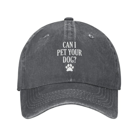 Can I Pet Your Dog Baseball Cap Vintage Soft Washed Denim,Golf Dad Hat Adjustable Trucker Hats for Men Women Unisex Adult,Deep Heather