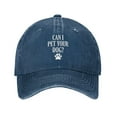 thumbnail image 1 of Can I Pet Your Dog Baseball Cap Vintage Soft Washed Denim,Golf Dad Hat Adjustable Trucker Hats for Men Women Unisex Adult,Navy Blue, 1 of 6