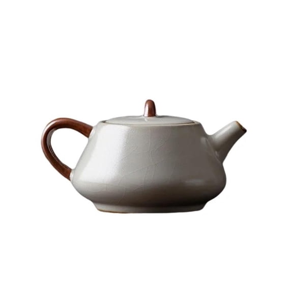 Can Improve Tea Ceremony Art Chinese Kung Fu Puer Tea Set Household Kettle Handmade Ru Kiln Ceramics Tea Pot Stone Spoon Teapots