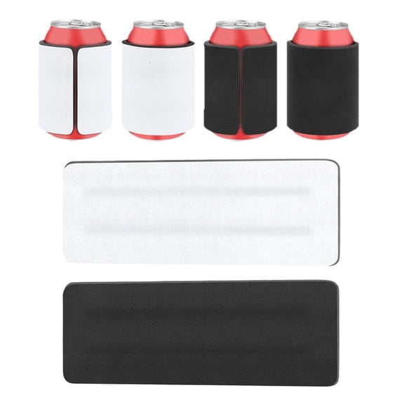 Can Insulated Sleeve,5mm Thick Spring Snap Rollable Drink Cooler Non Slip Textured Inner Liner,Elastic Wrap Fit Standard 12oz Soda Beer Cans Daily Gathering Use(Black)
