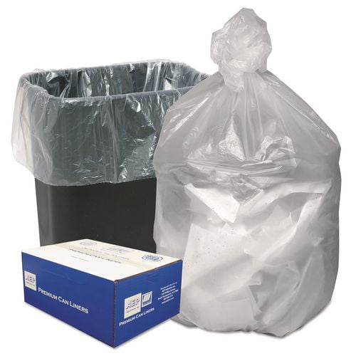 Can Liners, 16 gal, 8 mic, 24" x 33", Natural, 50 Bags/Roll, 20 Rolls/Carton | Bundle of 2