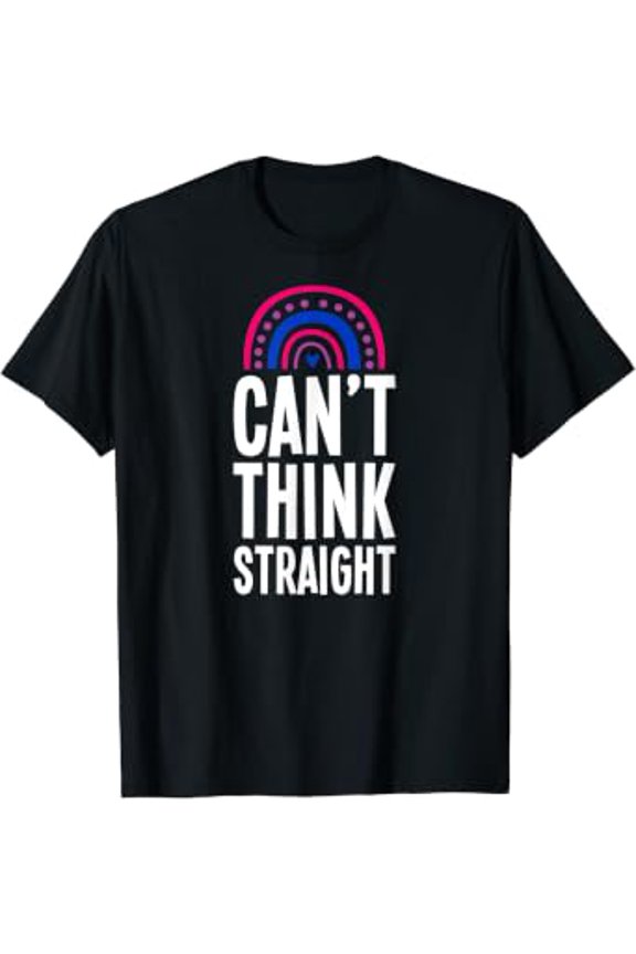 Can Not Think Straight Bisexual Pride Rainbow Boho Tee