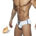 thumbnail image 1 of Can Open Zipper Men's Swim Briefs Beach Pants Surfing Bathing Suit Low-waist Sexy Swimwear Padded Push-up Swimming Swimsuits, 1 of 6