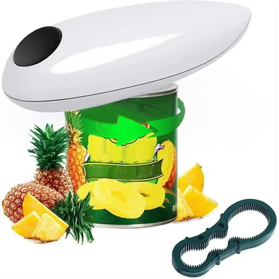 Can Opener, Auto Electric Can Opener, Safety Smooth Edge and Rubber, Battery Operated Simple One Touch Button