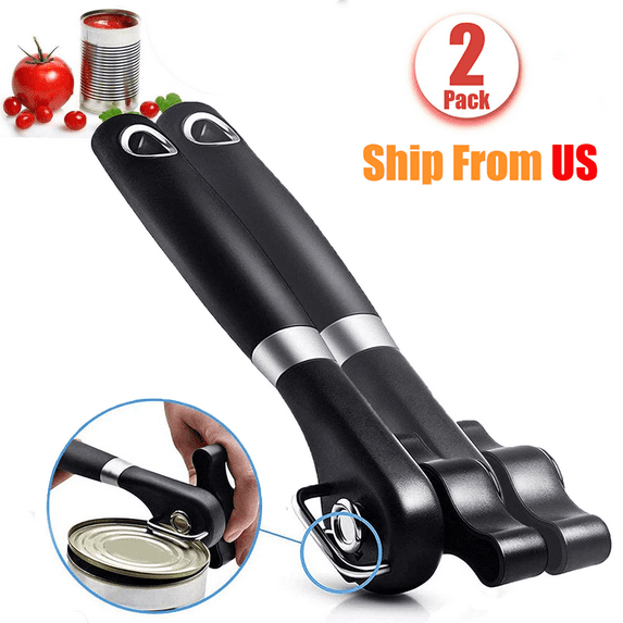 Can Opener, Can Opener Smooth Edge Manual, No Sharp Edges Can Opener Manual, Ergonomic Smooth Edge, Handheld With Soft Grips, Professional Ergonomic Can Opener for Kitchen & Restaurant