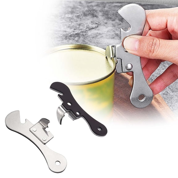 Can Opener Manual Stainless Steel Camping Can Opener Portable Bottle Opener for Outdoor Adventures & Emergency Kits (1 Pieces)