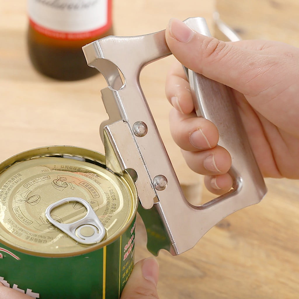 Can Opener Manual Stainless Steel Kitchen Opener Smooth Edge Chef Star Glass Water Bottles Jar